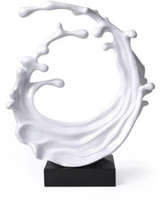 Scultura Moderna Decorativa Figura Abstracta in Resina Poliesterica Bianca 42cm