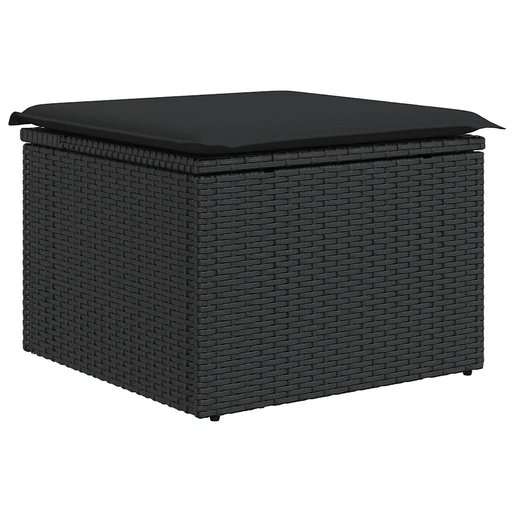 Set Divano da Giardino 6 pz con Cuscini Nero in Polyrattan 3326616