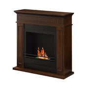 Jefferson - Camino a bioetanolo da terra in legno 89,5x28xH90,5 cm, colore marrone