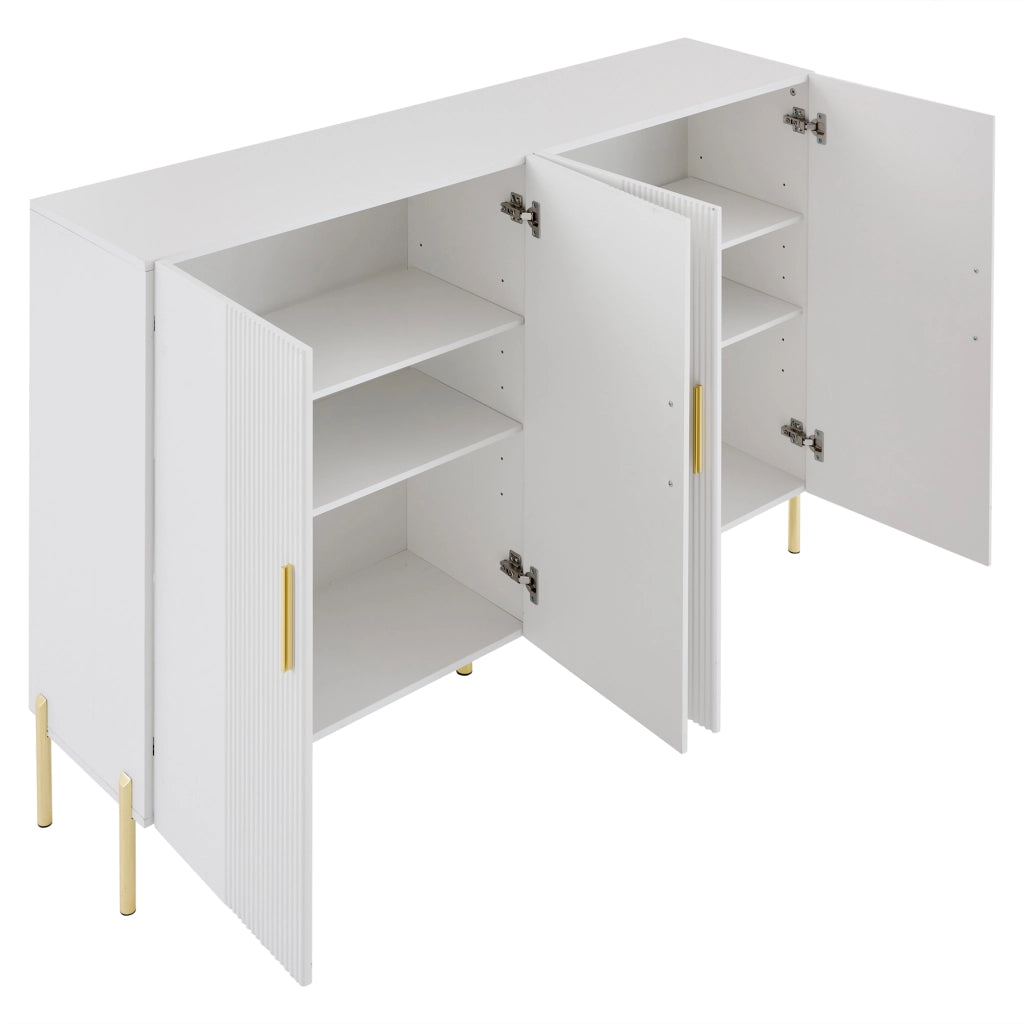 Credenza e buffet 4 ante 2 spazi contenitivi con ripiani regolabili per soggiorno e sala da pranzo 160 × 35 × 100 cm