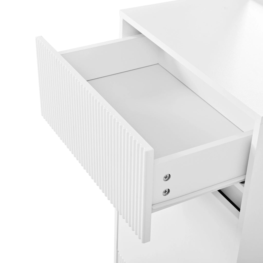 GARDEROBA da ingresso con scarpiera, specchio, LED, 105 x 38 x 190 cm, bianca