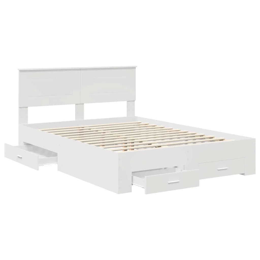 Struttura del letto-Giroletto-Rete del Letto Bianco 140 x 200 cm Legno multistrato 400440