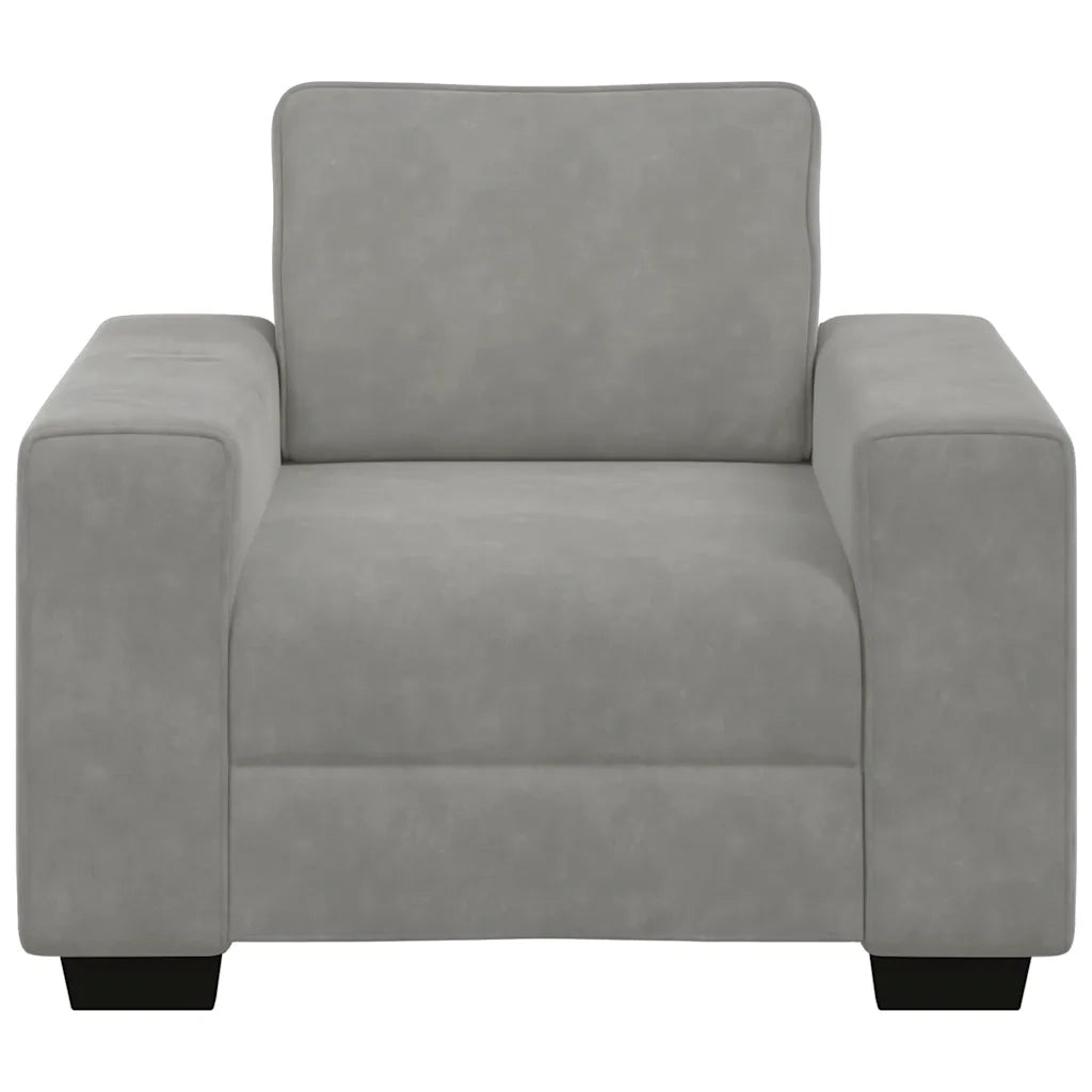 Divano Sedia Grigio Chiaro 100x77x82 cm Velluto 4105247