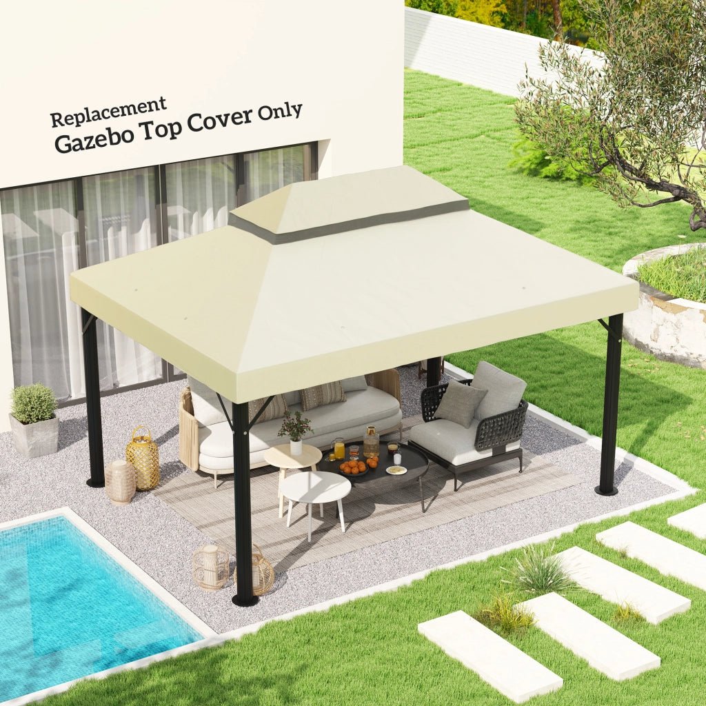 Telo di ricambio per gazebo 4x3m a 2 livelli ¨C Xylo ¨C protezione UPF30+ crema