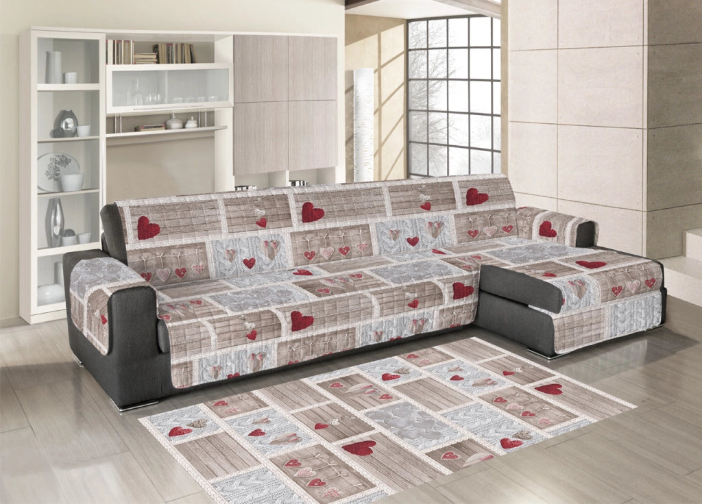 Tappeto Antiscivolo In Stampa Digitale Linea Pensieri Delicati Dis. Shabby Love - 152x230 - Rosso