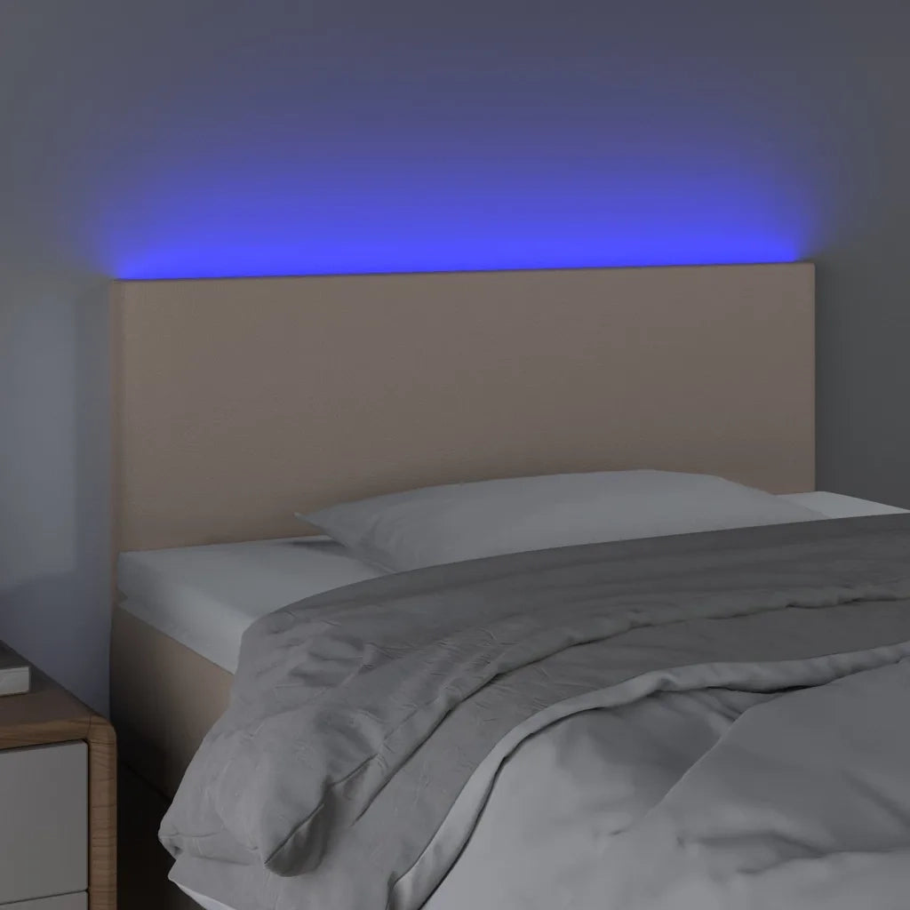 Testiera | Testata Cappuccino a LED 100x5x78/88 cm in Similpelle