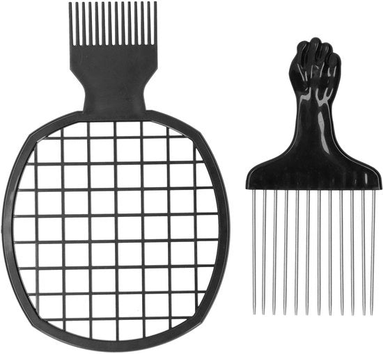 Kam per Capelli Africani - Gomma di Alta Qualità - Denti Larghi - Grooming per Capelli Ricci - Utensile per Parrucchieri - Sostenibile - Adatto per Capelli a Boccoli