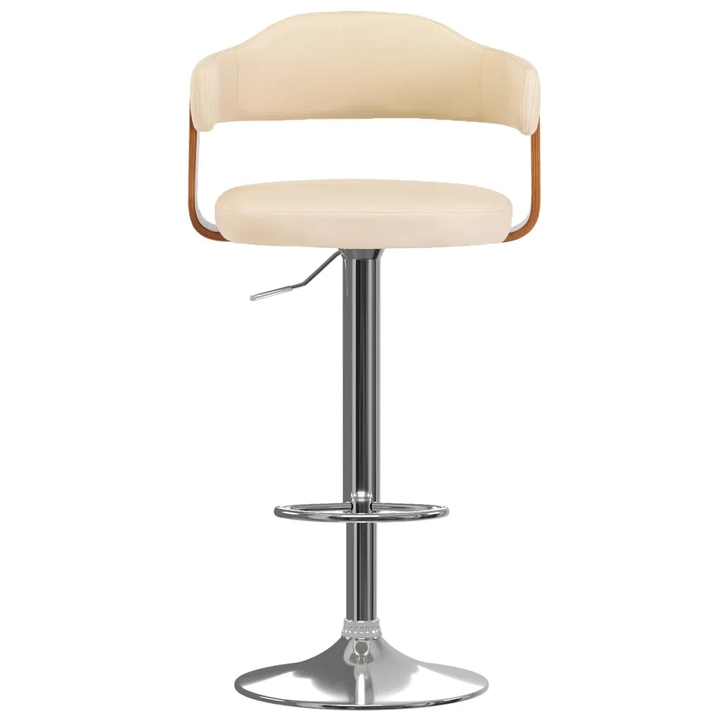 Sgabelli da Bar 2 pz Crema in Legno Curvo e Similpelle 327335