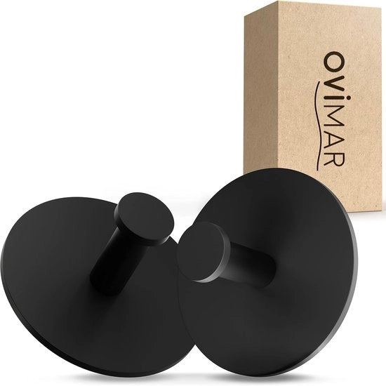 Set di asciugamani adesivi in acciaio inox nero da 2 pezzi per bagno e cucina