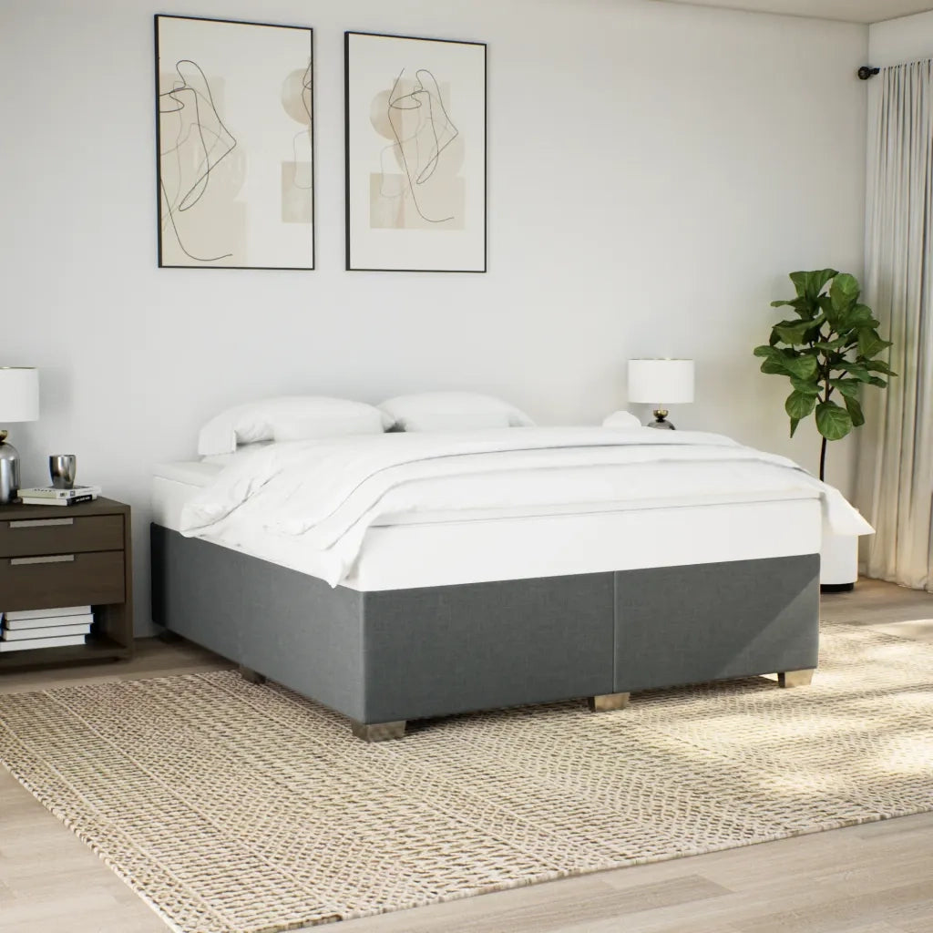 Giroletto senza Materasso-Struttura Letto Grigio Scuro 180x200 cm Tessuto 977926