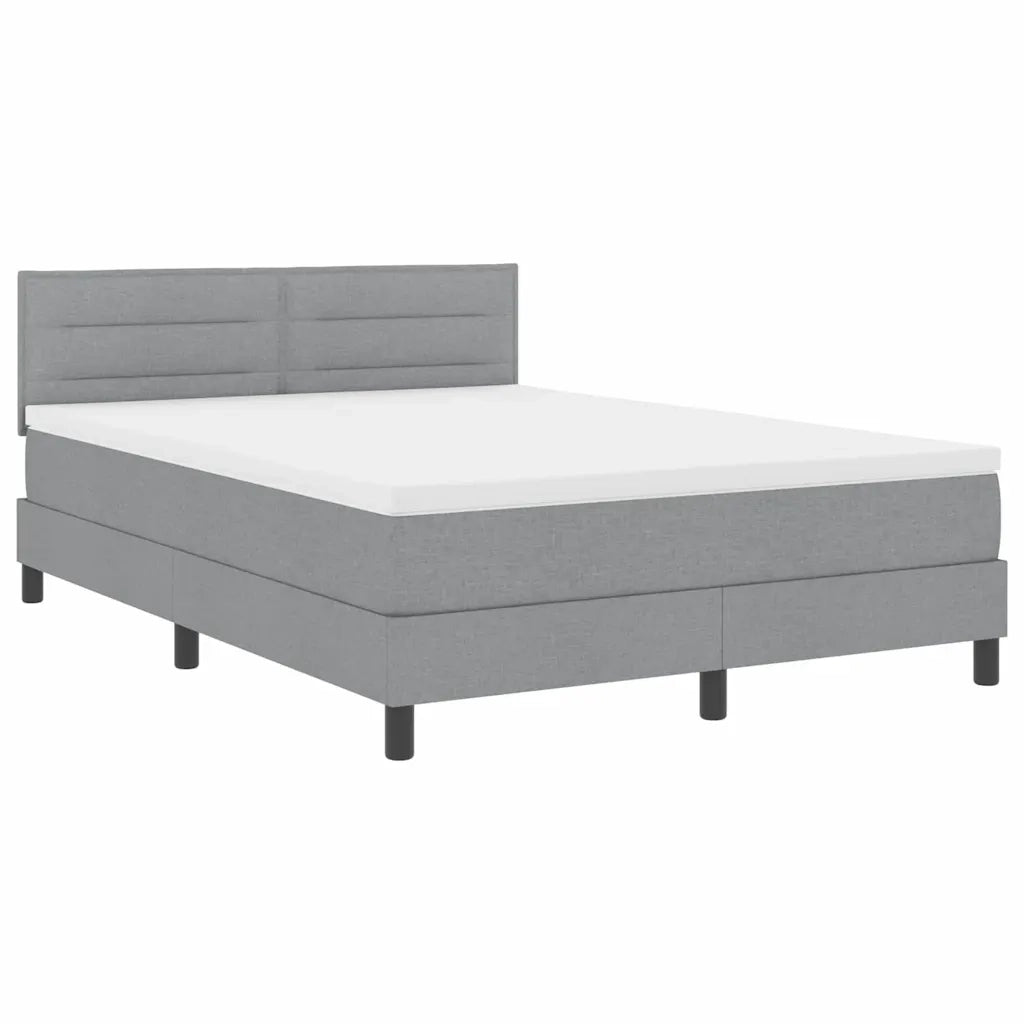 Letto a molle con materasso Grigio chiaro 140 x 200 cm Tessuto 3342135