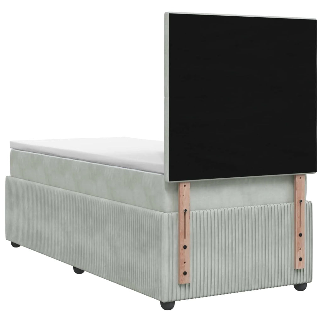 Letto Box Spring LED con Materasso Grigio Chiaro 100 x 200 cm 3456005