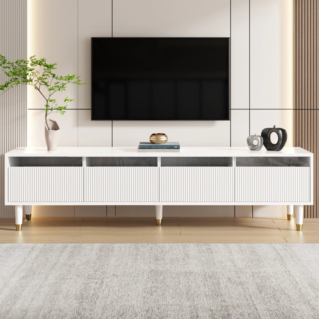 Cassettiera per TV bianca 178 cm in MDF