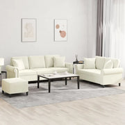 Set di Divani 3 pz con Cuscini Crema in Velluto 3202288