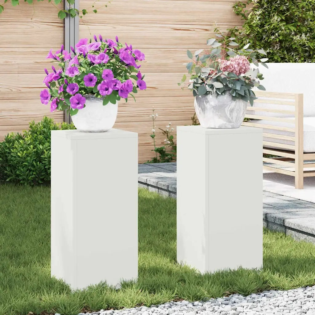 Supporto per piante | Sostegno per piante 2 pz Bianco 24 x 24 x 55 cm Acciaio