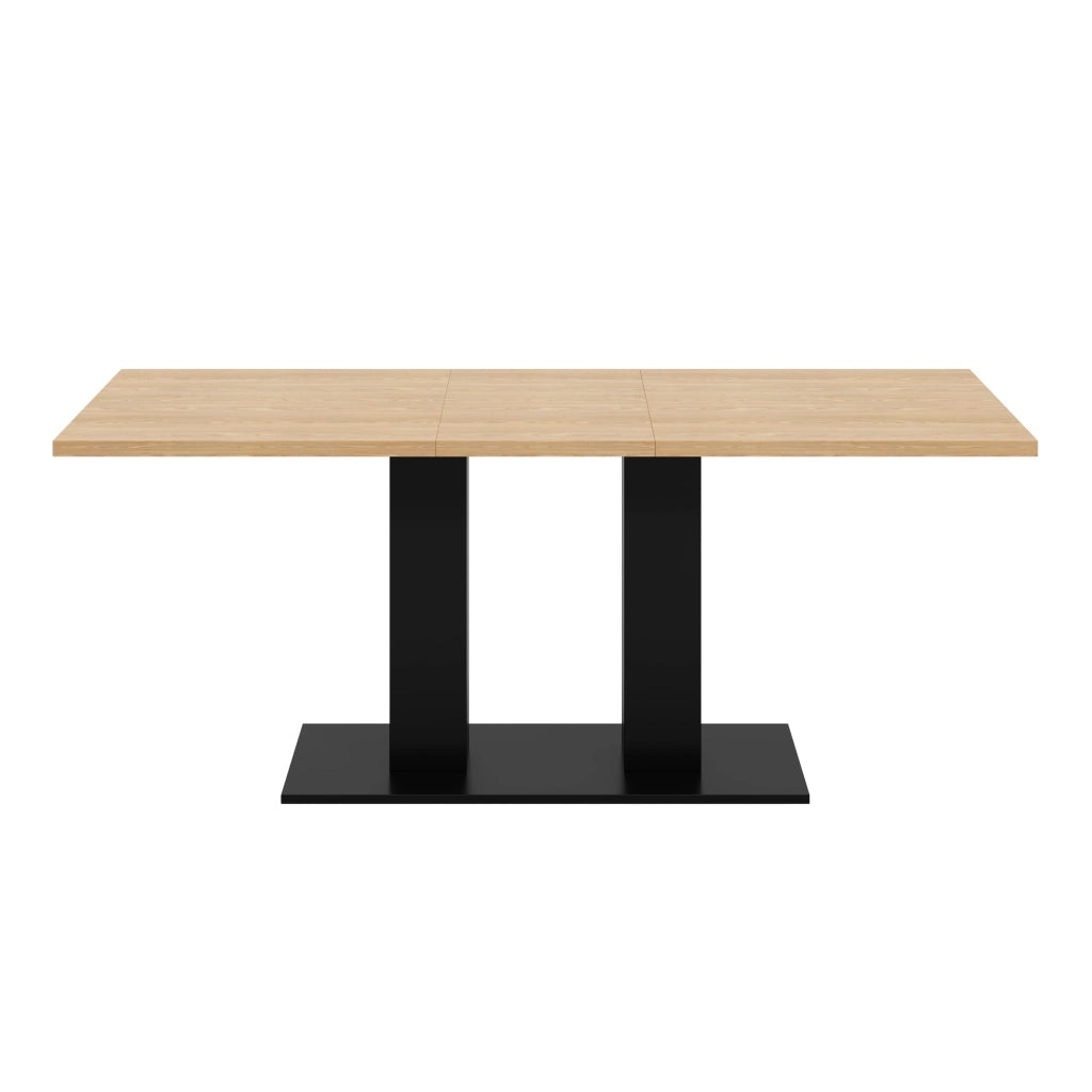 Tavolo allungabile, 140/180 × 70 cm, per 6-8 persone, color rovere, nero