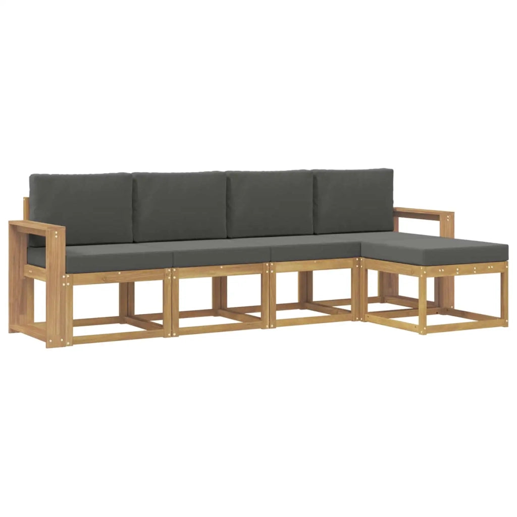Set di divani da esterno 5 pz Bianco e Antracite 3387496