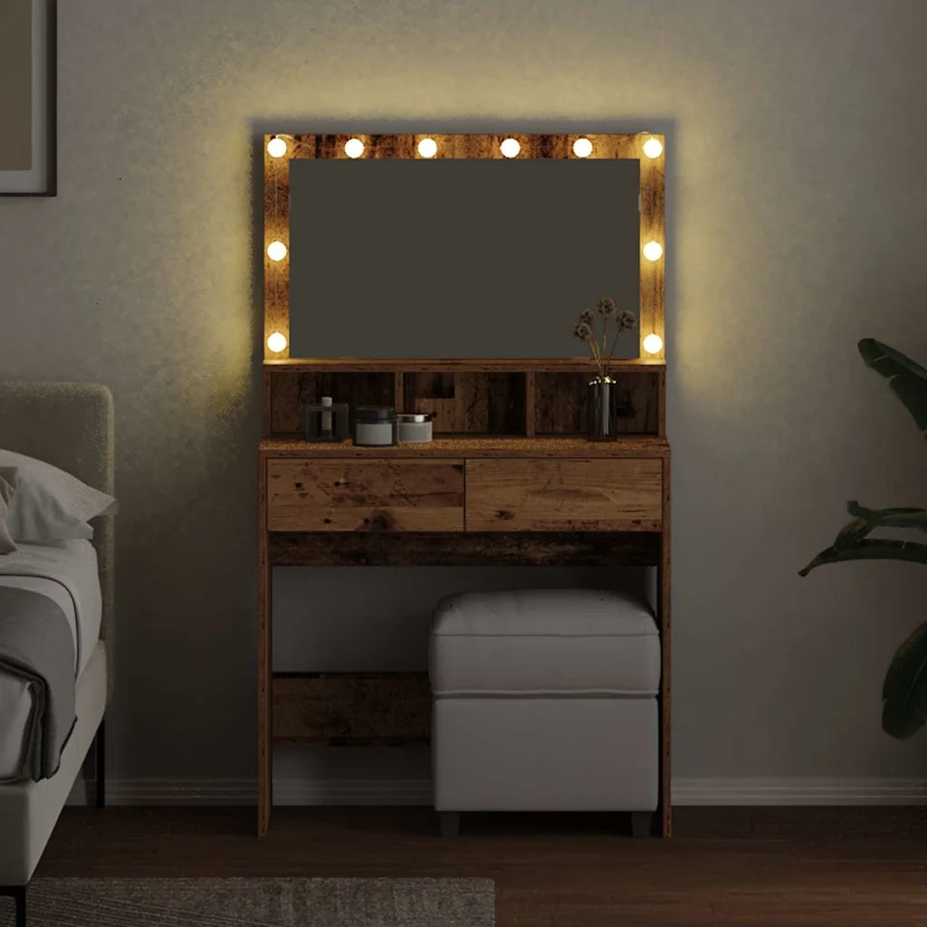 Toeletta | Tavolo da Trucco con cassetto Legno vecchio 80 x 41 x 134,5 cm