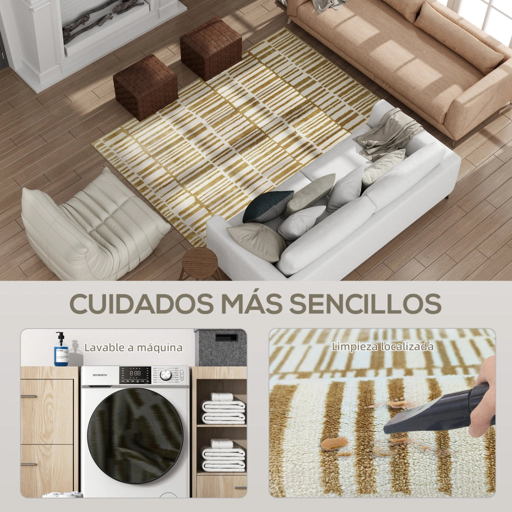 Tappeto Moderno ¨C Minimal ¨C 170x120 cm, Crema, Pelo Corto