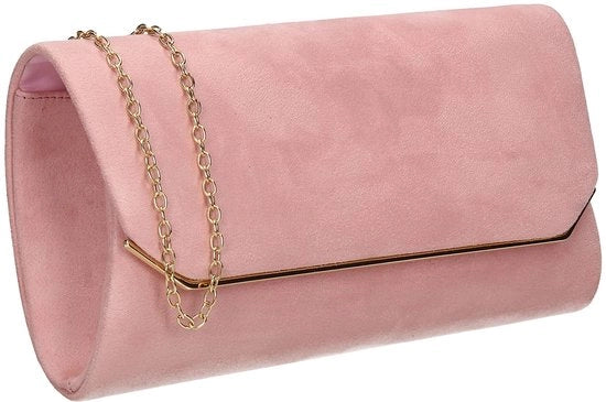 Borsa con cerniera per donna, spalla, rosa