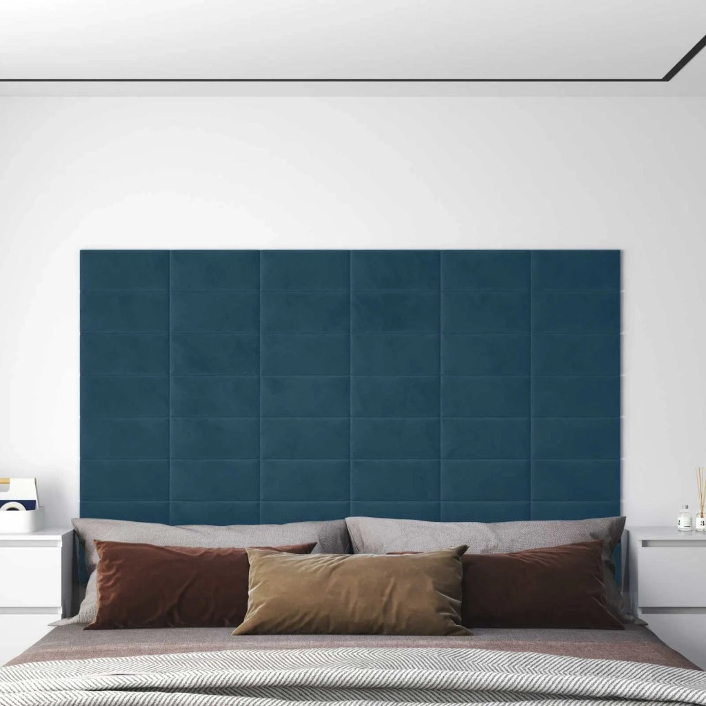 Testiera | Testata da Parete 12 pcs Blu Velluto
