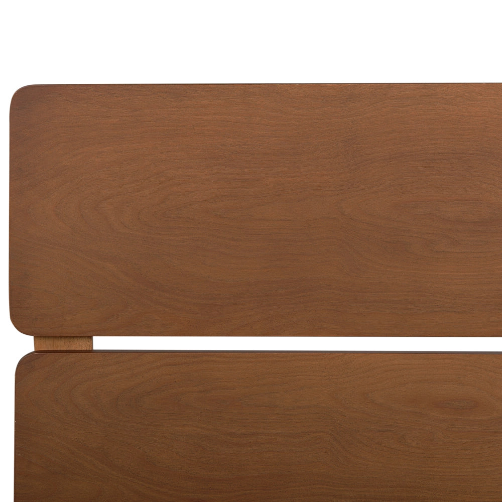 Letto in marrone scuro UE matrimoniale 140 x 200 cm con testiera a doghe Stile rustico minimalista