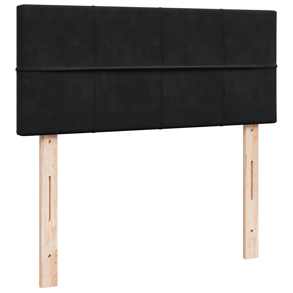 Pouf Letto con Materasso Nero 120x190 cm Velluto 3311761