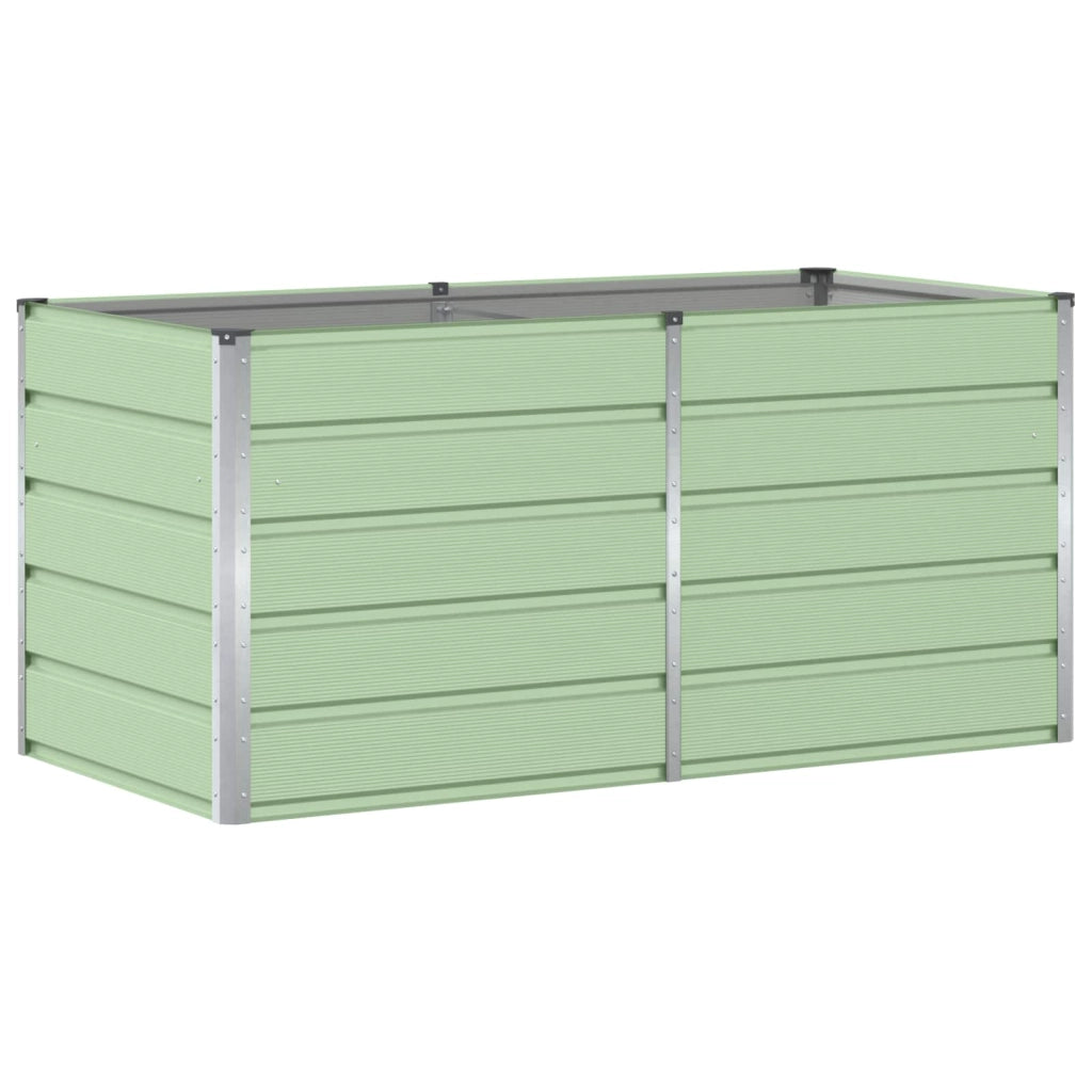 Fioriera moderna dal design industriale 160 x 80 x 75 cm con base in acciaio verde robusta ed elegante 02_0059267