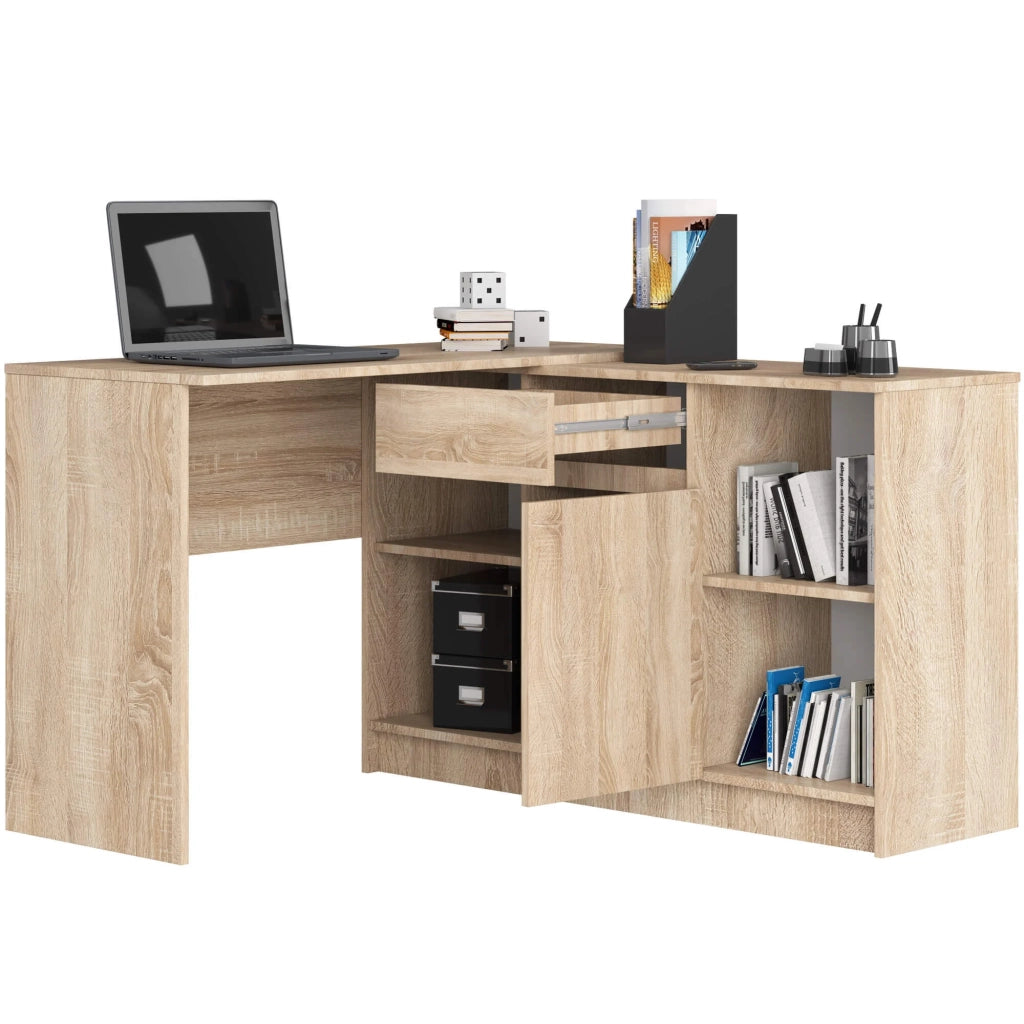 Scrivania angolare AKORD B17 Sonoma Quercia 120 cm 1 anta 1 cassetto 120x126x79 cm