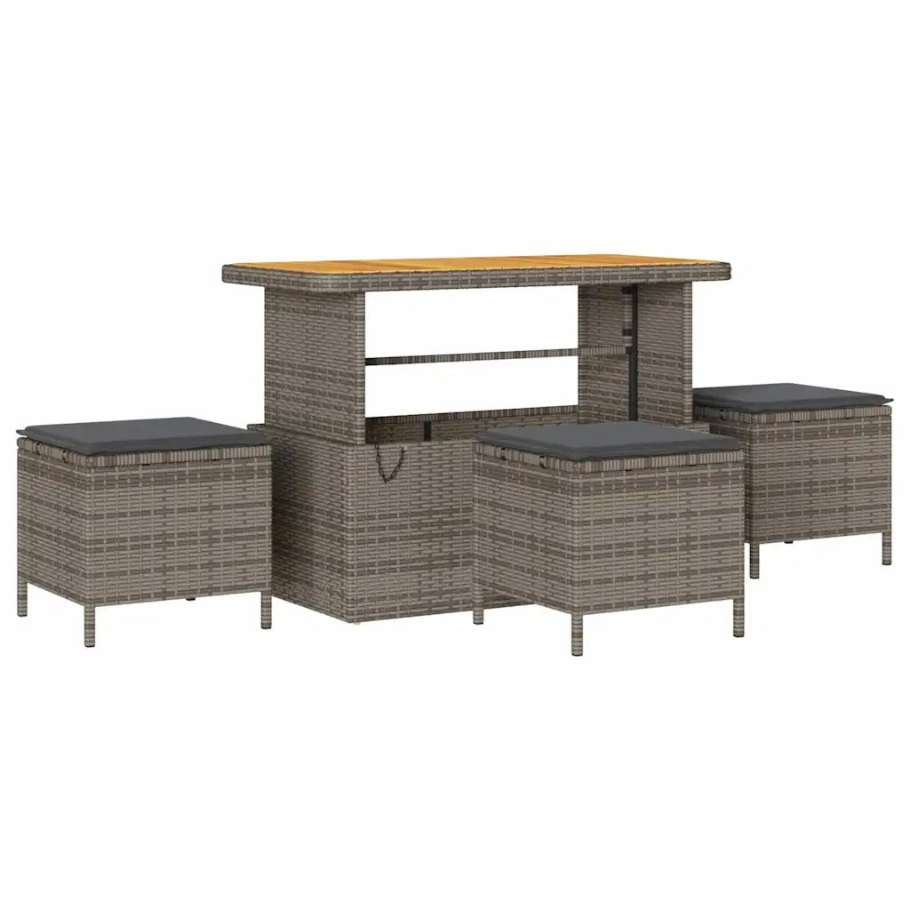 Set Divano da Giardino 10 pcs Grigio polyrattan