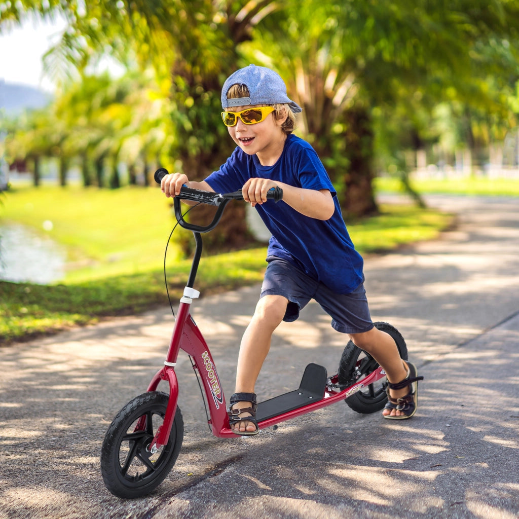 Scooter per Bambini con Freni e Ruote Grandi ¨C Zephmum ¨C Rosso
