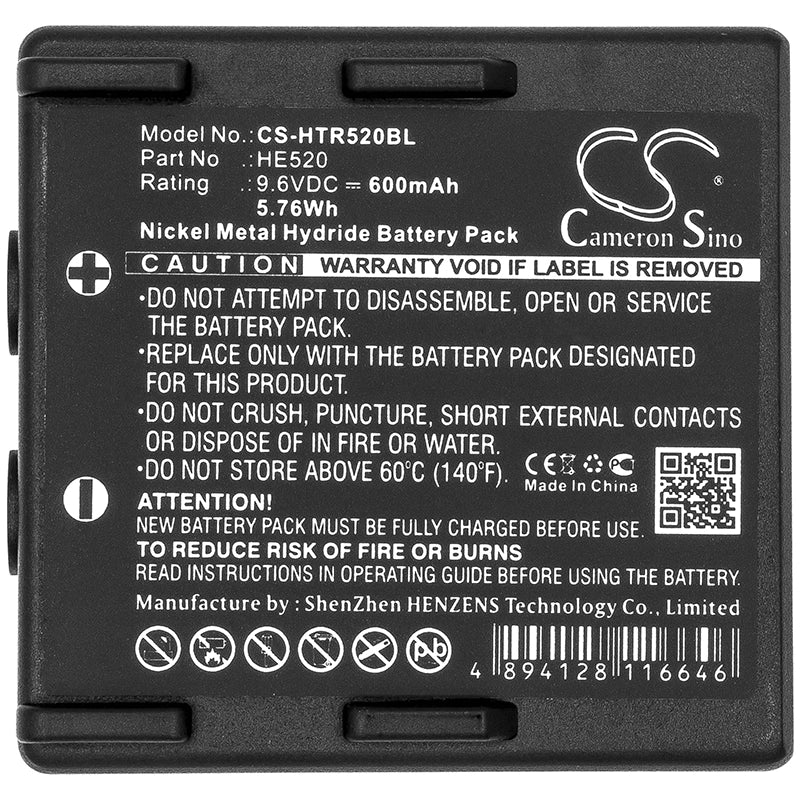 BATTERIA COMPATIBILE HETRONIC ABITRON HTR520BL NiMH 9,6V 600 mAh