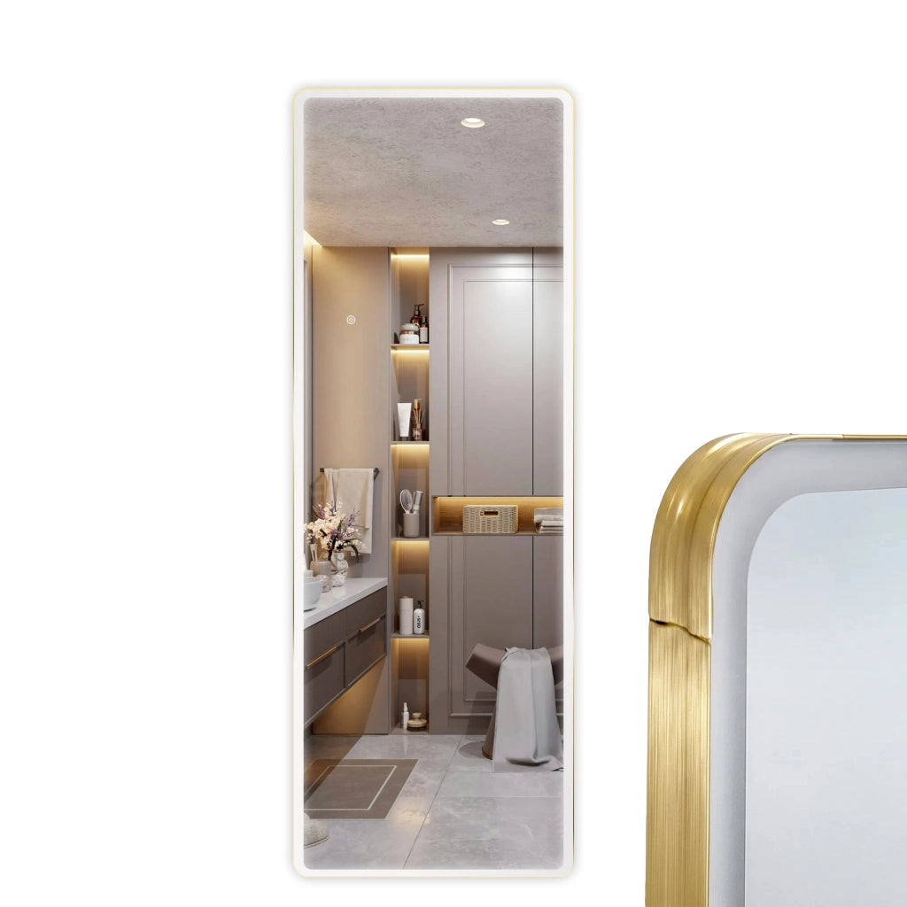 Specchio Led Classico 50x160cm Brush Gold