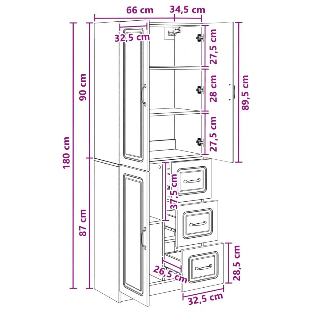 Set di armadi 2 pz Rovere Sonoma Legno ingegnerizzato 3416981