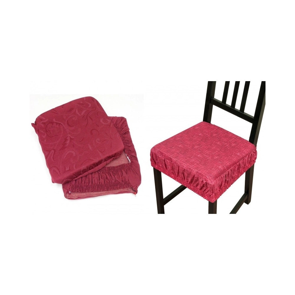 Trade Shop - 6 Copri Sedia Cuscini Con Fascia Elastico Cuscino Sedie Imbottito Sfoderabile -