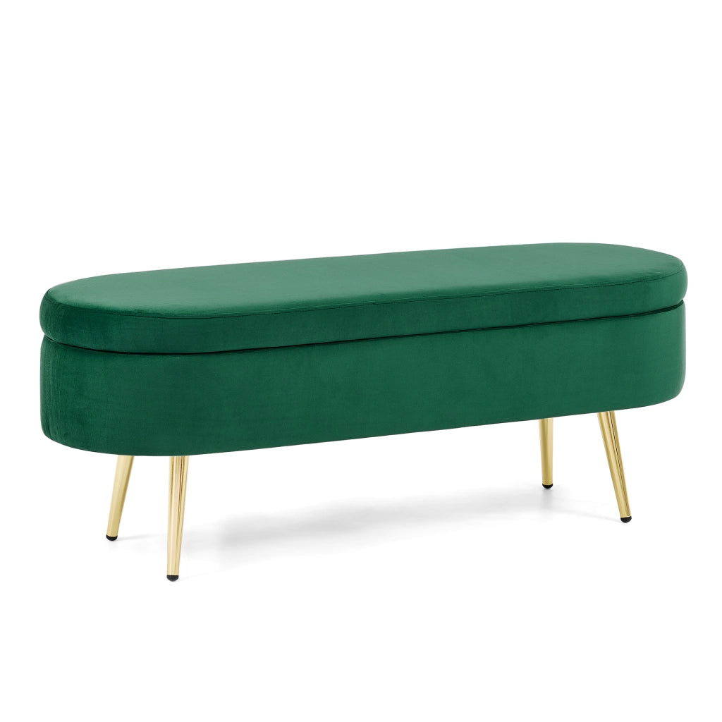 PANCA CONTENITORE 110x40x42 cm in velluto verde scuro