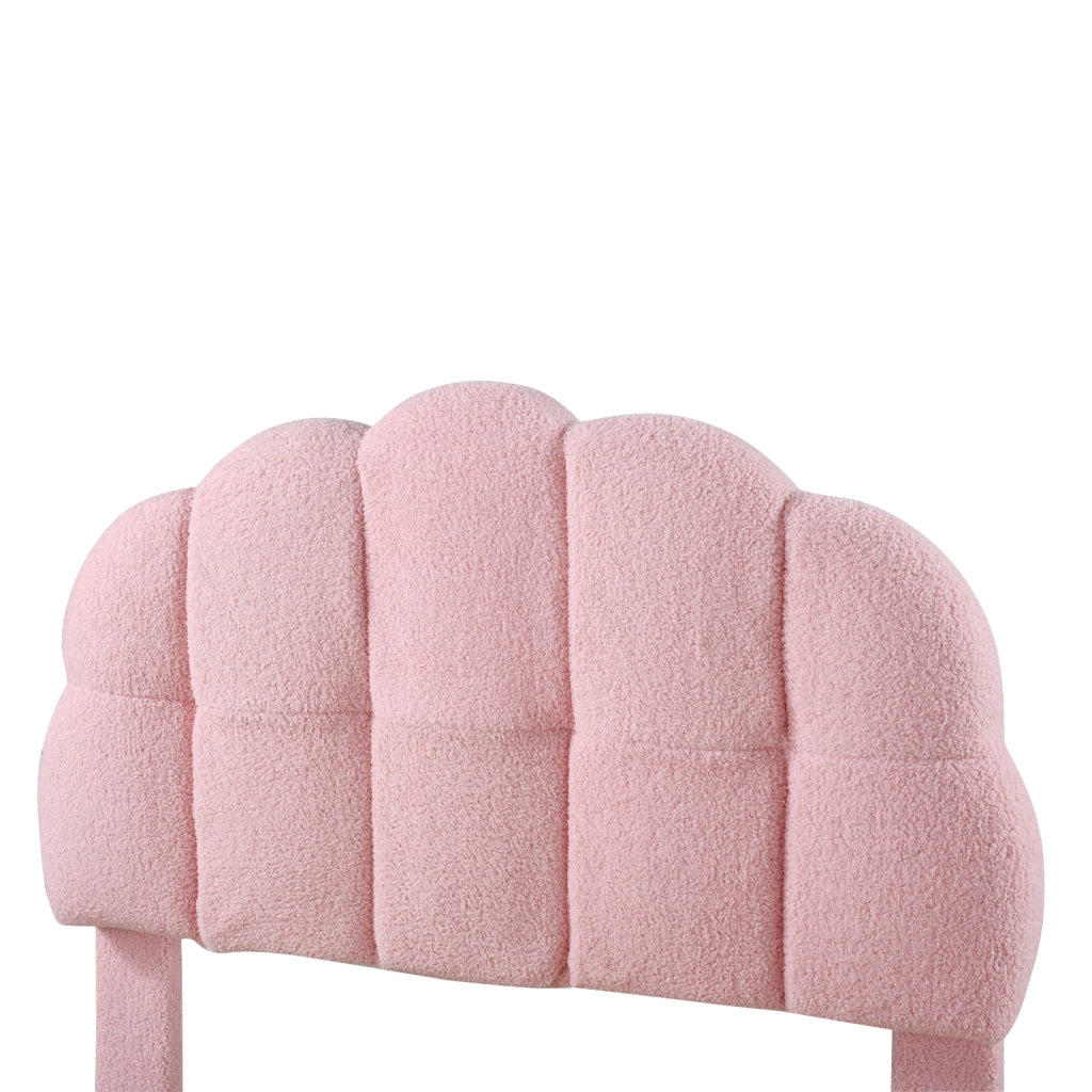 LETTO singolo 90x200 cm imbottito in Bouclé rosa
