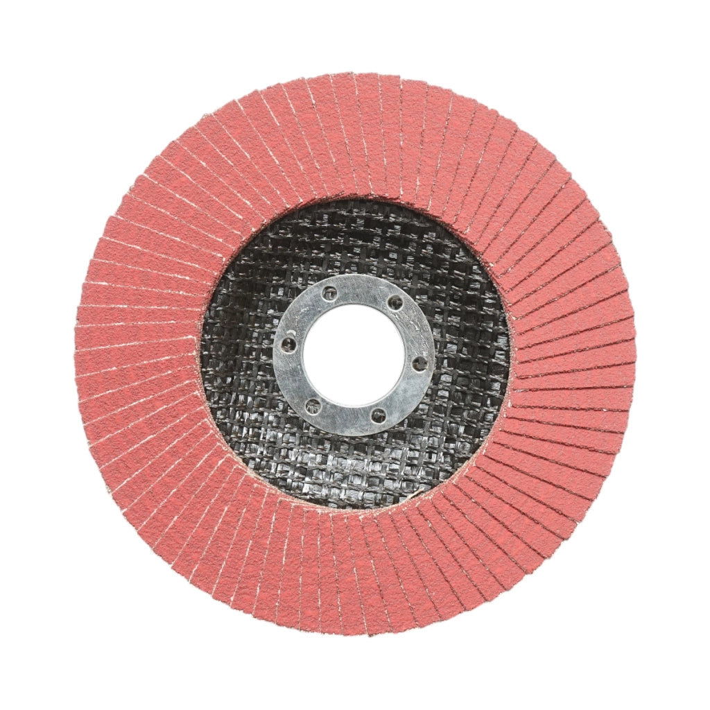 Disco lamellare abrasivo al corindone T27 CA120, 125x22mm per la levigatura/lucidatura di acciaio inossidabile e metallo Breckner Germany