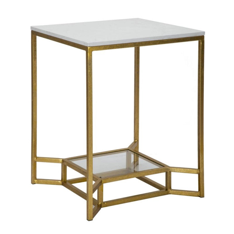 Tavolinetto Double Marble cm 47x47x60