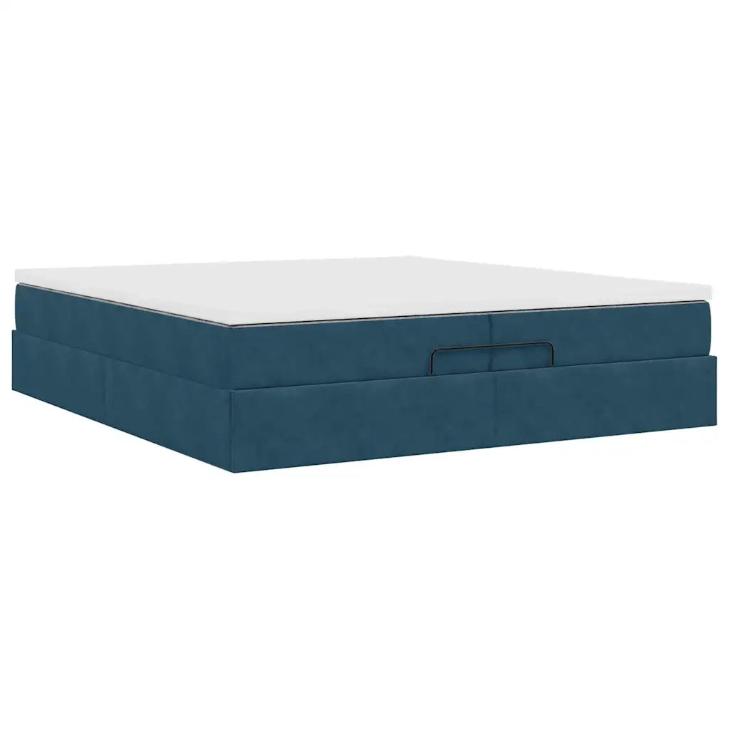 Struttura Letto Pouf con Materassi 200x200 cm Velluto 3311211