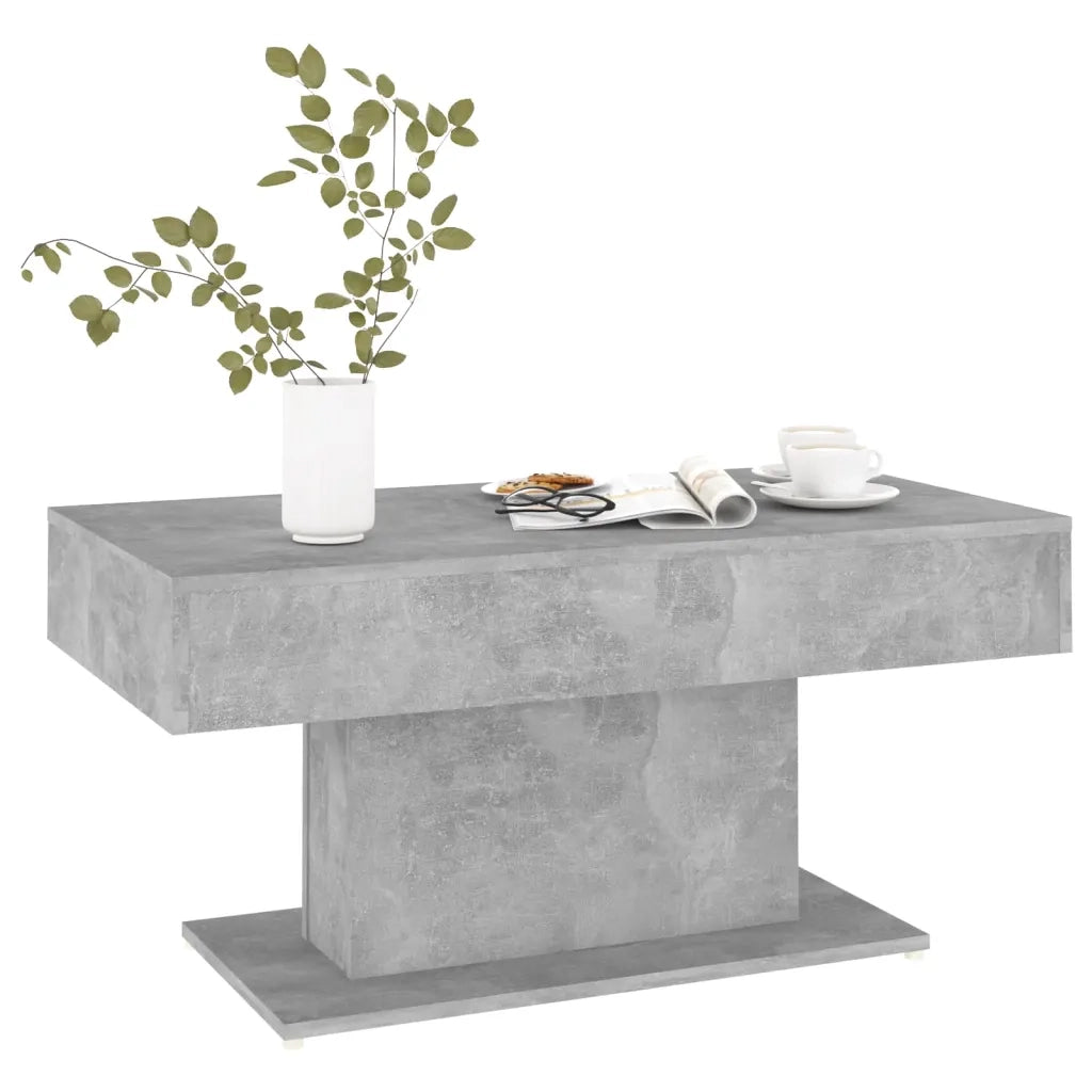 Tavolino da Salotto-Tavolino da soggiorno-Tavolo Grigio Cemento 96x50x45cm Legno Multistrato