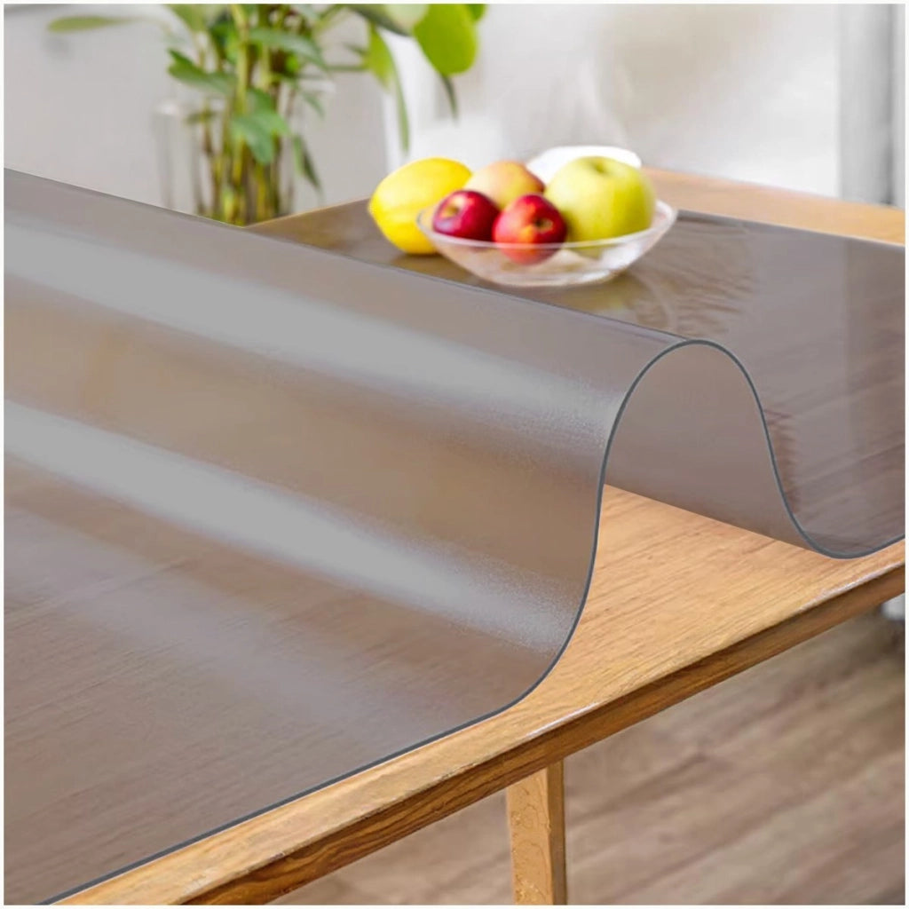 Tovaglia Trasparente Satinata Pellicola Pvc Opaca Copritavolo Antimacchia Spessa 100x500 Cm Scura