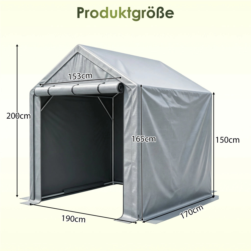 Casetta da giardino 190x170x200cm, garage per biciclette, capanno per attrezzi, tenda da garage, casetta da giardino, tenda deposito, capanno per bici