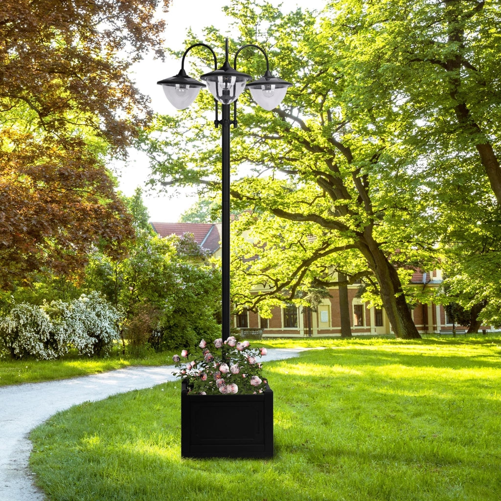 Lampada da Giardino in Metallo con Controllo Luce ¨C Zephmum ¨C Nero 189 cm IP44
