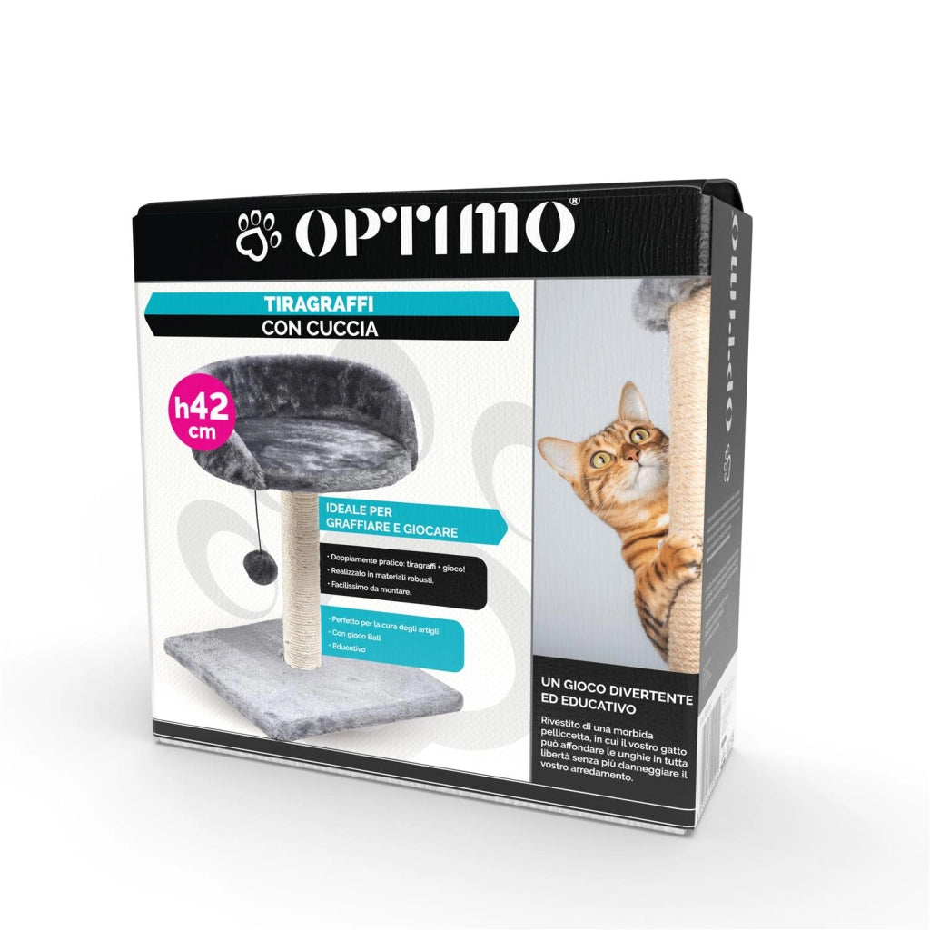 OPTIMO TIRAGRAFFI PER GATTI CON CUCCIA GIOCO DA 42 CM