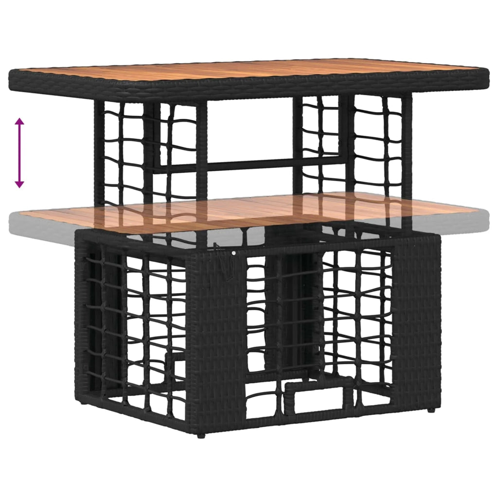 Set da Pranzo per Giardino con cuscino 3 pcs Nero e Grigio 42026760