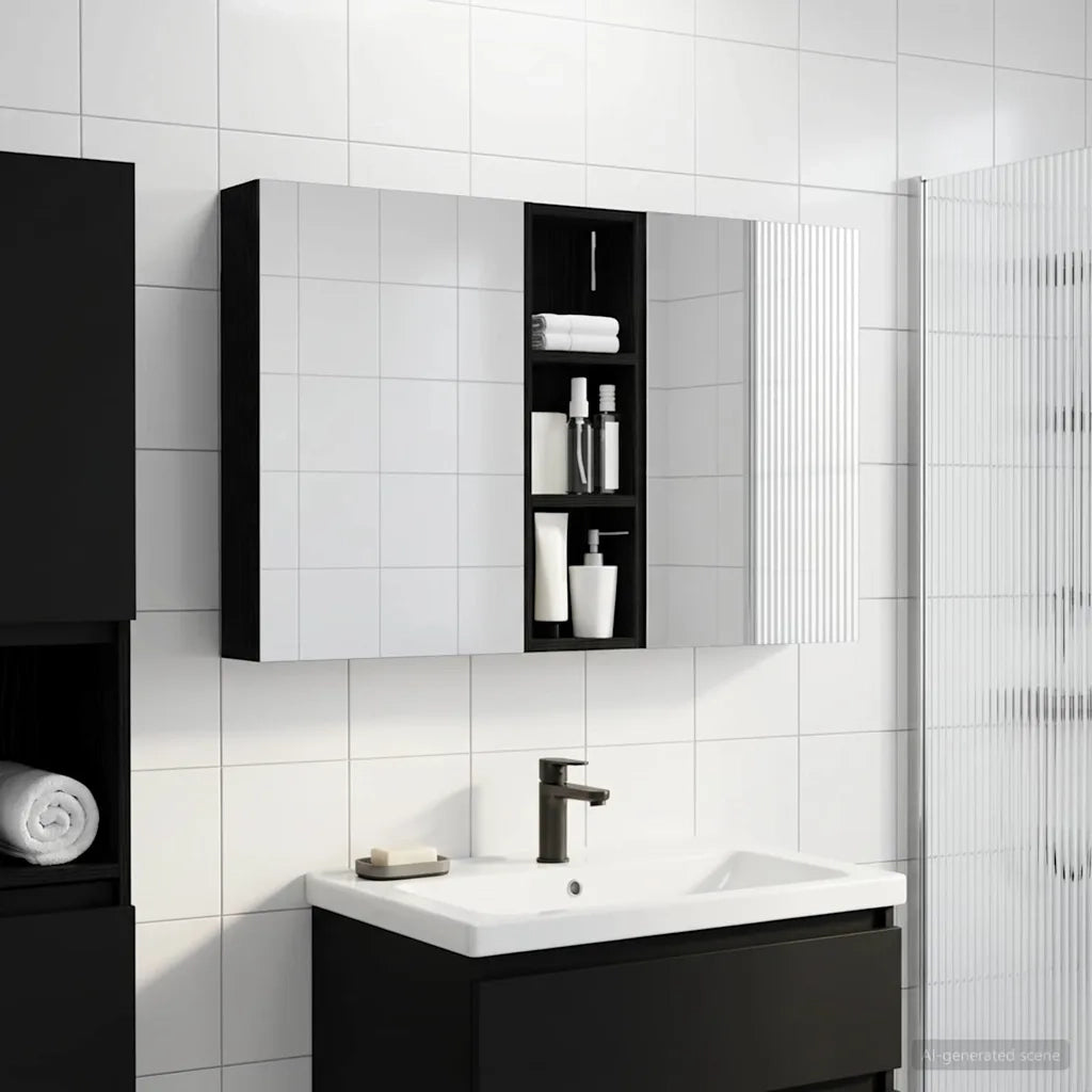 Set di Armadi da Bagno con porta 3 pcs 100 x 10,5 x 60,5 cm 3403697