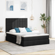 Letto con contenitore e materasso Nero 140 x 190 cm Poliestere 3371780