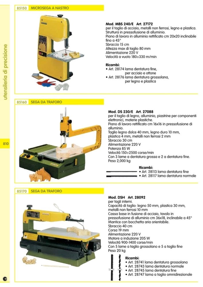 1pz proxxon 28092 sega da traforo 220v dsh cod:ferx.31958