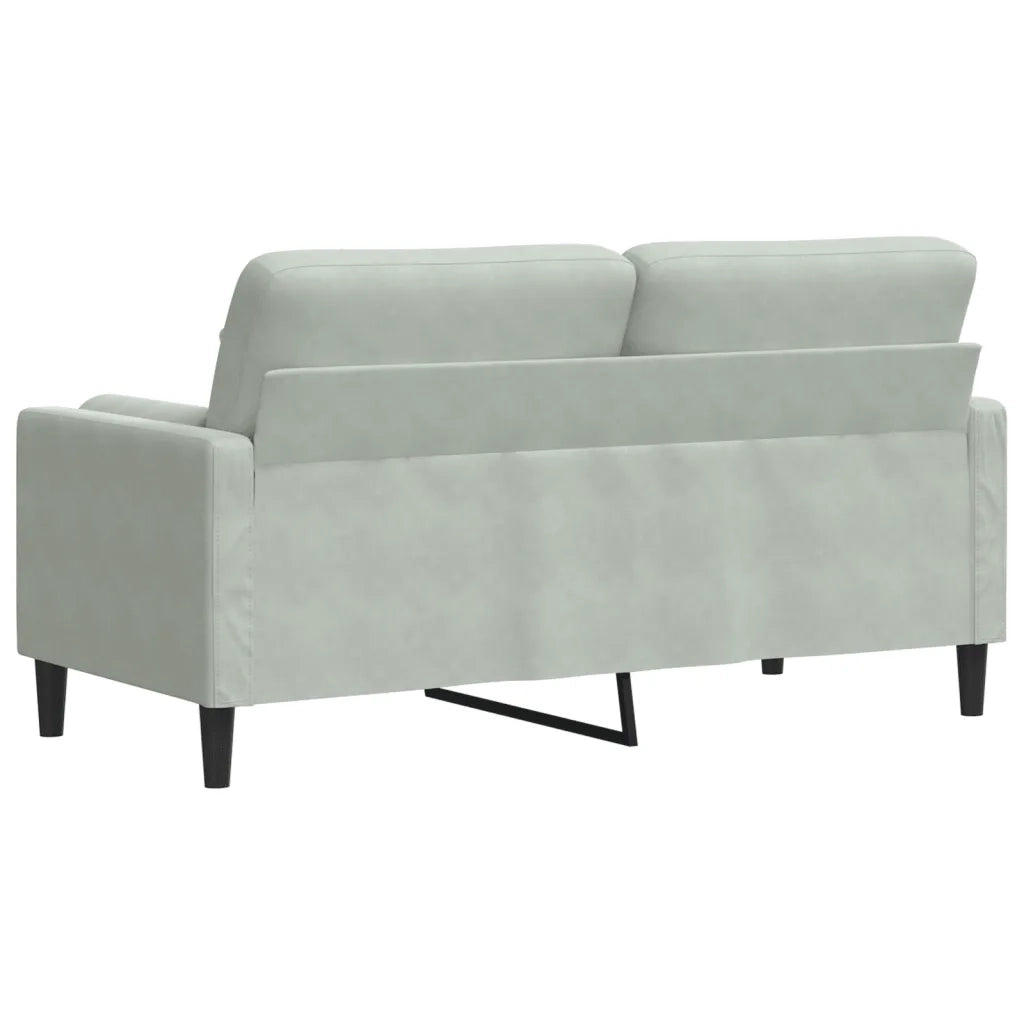 Divano a 2 Posti con Cuscini-Sofa 2 Posti con Cuscini Grigio Chiaro 140 cm in Velluto 967042